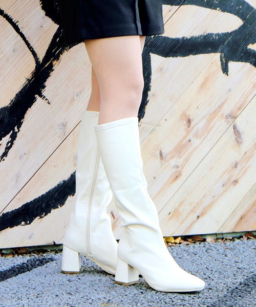 LibertyDoll(リバティードール)の「LibertyDoll/ストレッチスクエアロングブーツ(9102)(ブーツ・レディース・ダークブラウン/ブラック/アイボリー・LL/L/M/S)」の9枚目の写真