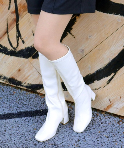 LibertyDoll(リバティードール)の「LibertyDoll/ストレッチスクエアロングブーツ(9102)(ブーツ・レディース・ダークブラウン/ブラック/アイボリー・LL/L/M/S)」の11枚目の写真