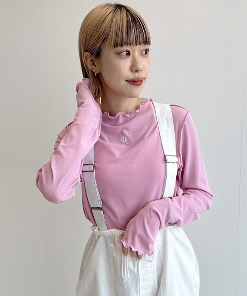 w closet(ダブルクローゼット)の「フィンガーホールボトルネックプルオーバー(その他トップス・レディース・ブラック/オフホワイト/ピンク・FREE)」の22枚目の写真