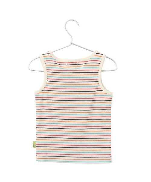 MAKE YOUR DAY（メイクユアデイ）の「マルチボーダーリブタンクトップ■80～140cm（タンクトップ・キッズ・ライム/オレンジ/アイボリー・120/90/100/130/110/140/80）」の10枚目の写真