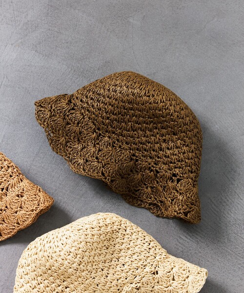 FREAK'S STORE(フリークスストア)の「【限定展開】ショートブリムペーパーハット(ハット・レディース・ダークブラウン/ベージュ/ナチュラル・ONE SIZE)」の1枚目の写真