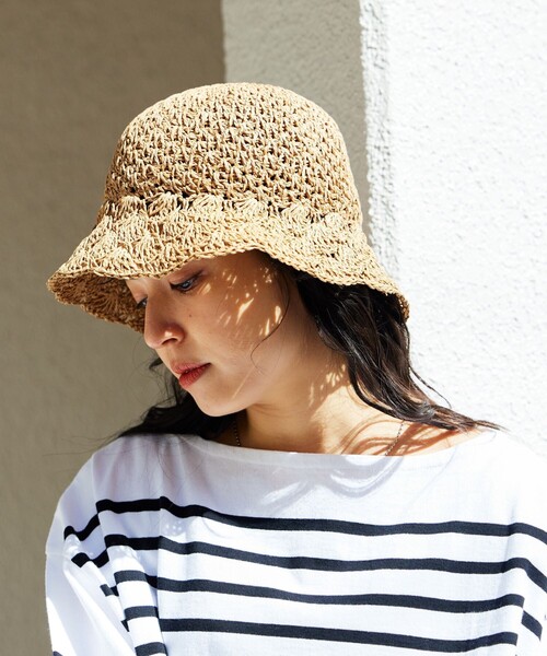 FREAK'S STORE(フリークスストア)の「【限定展開】ショートブリムペーパーハット(ハット・レディース・ダークブラウン/ベージュ/ナチュラル・ONE SIZE)」の14枚目の写真