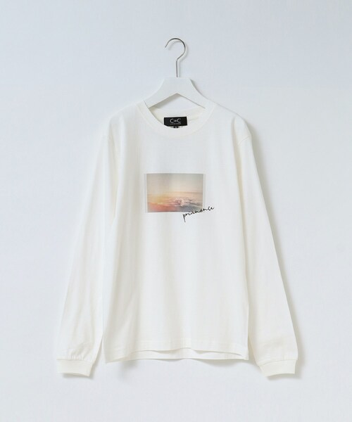 COUP DE CHANCE(クードシャンス)の「【WORLD for the World】フォト&メッセージプリント長袖Tシャツ(Tシャツ/カットソー・レディース・アイボリー/ブラック・38/40)」の2枚目の写真