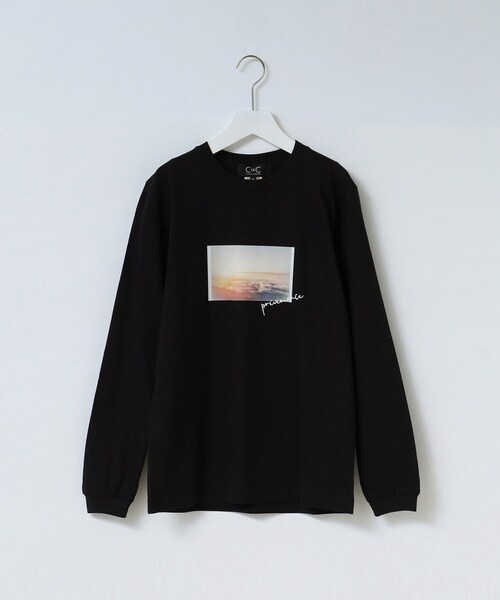 COUP DE CHANCE(クードシャンス)の「【WORLD for the World】フォト&メッセージプリント長袖Tシャツ(Tシャツ/カットソー・レディース・アイボリー/ブラック・38/40)」の1枚目の写真