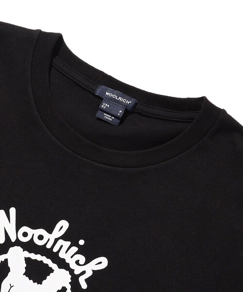 WOOLRICH（ウールリッチ）の「WOOL RICH/ウールリッチ COTTON SHEEP TEE/コットン シープ Tシャツ（Tシャツ/カットソー・メンズ・ブラック/ホワイト・MEDIUM/LARGE）」の3枚目の写真