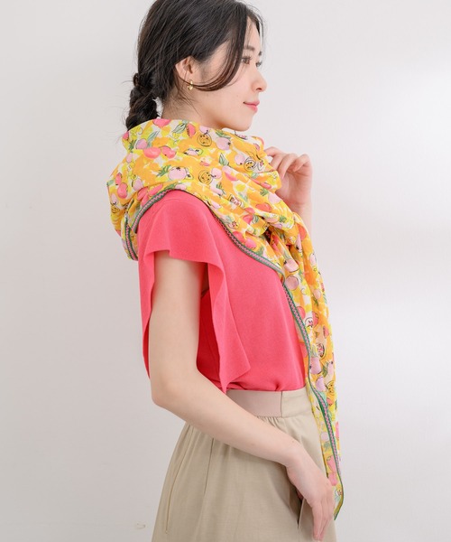 KATHARINE ROSS(キャサリンロス)の「【KATHARINE ROSS】pom AMSTERDAM origami Flower/pomegranate トライアングルストール(ストール/ショール・レディース・イエロー/ブルー・MEDIUM)」の9枚目の写真