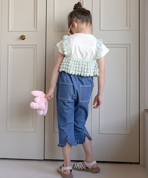 Lycee mine（リセマイン）の「ロゴプリントTシャツ＆ポップコーンビスチェセット（Tシャツ/カットソー・キッズ・ピンク/ミント/ベージュ・100cm/110cm/120cm/130cm/140cm/150cm）」の12枚目の写真