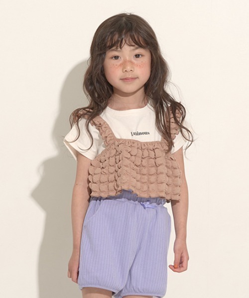 Lycee mine（リセマイン）の「ロゴプリントTシャツ＆ポップコーンビスチェセット（Tシャツ/カットソー・キッズ・ピンク/ミント/ベージュ・100cm/110cm/120cm/130cm/140cm/150cm）」の13枚目の写真