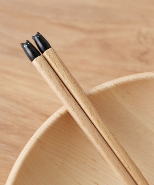 studio CLIP（スタディオクリップ）の「モチーフ箸ネコ（カトラリー・レディース・ブラック/ホワイト・FREE）」の2枚目の写真