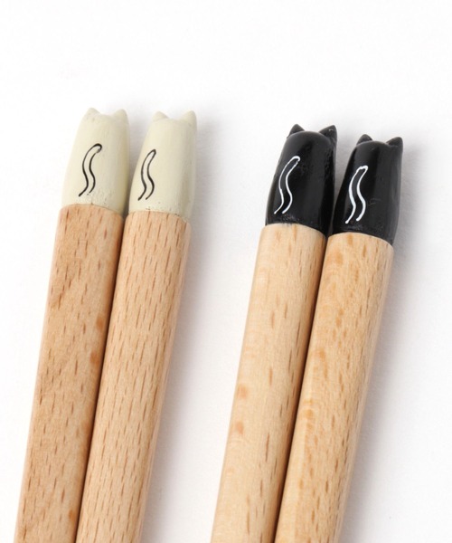 studio CLIP（スタディオクリップ）の「モチーフ箸ネコ（カトラリー・レディース・ブラック/ホワイト・FREE）」の4枚目の写真