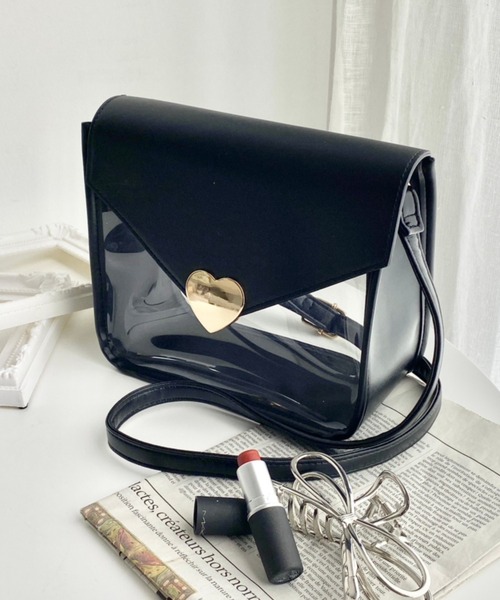 WEGO（ウィゴー）の「WEGO/デザインバックルクリアミニショルダーバッグ（ショルダーバッグ・レディース・ブラック/オフホワイト・FREE）」の4枚目の写真