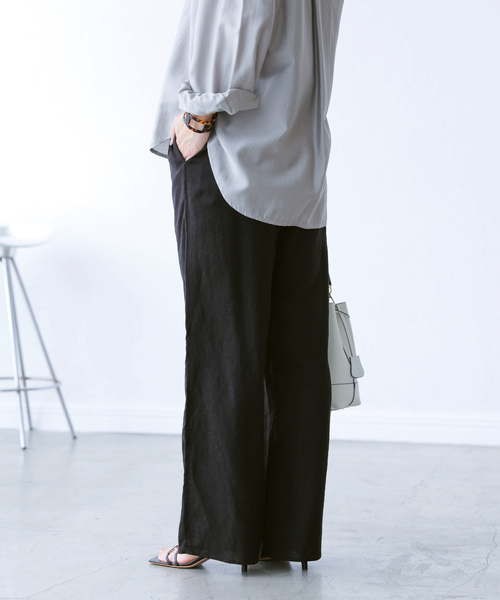 La TOTALITE(ラトータリテ)の「レーヨン麻ウエストフリルパンツ(その他パンツ・レディース・アイボリー/ピンク/ブラック・38/36)」の11枚目の写真