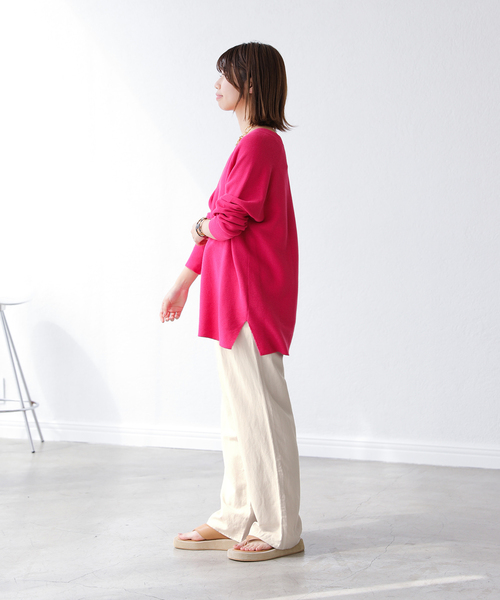 La TOTALITE(ラトータリテ)の「レーヨン麻ウエストフリルパンツ(その他パンツ・レディース・アイボリー/ピンク/ブラック・38/36)」の14枚目の写真