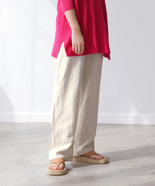 La TOTALITE(ラトータリテ)の「レーヨン麻ウエストフリルパンツ(その他パンツ・レディース・アイボリー/ピンク/ブラック・38/36)」の18枚目の写真
