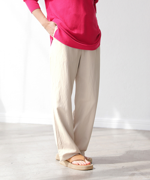 La TOTALITE(ラトータリテ)の「レーヨン麻ウエストフリルパンツ(その他パンツ・レディース・アイボリー/ピンク/ブラック・38/36)」の19枚目の写真