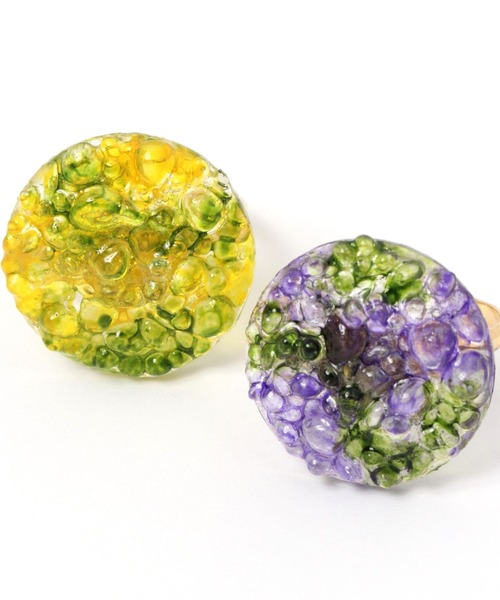 studio CLIP（スタディオクリップ）の「ガラスカラーサークルリング（リング・レディース・パープル/イエロー・FREE）」の5枚目の写真