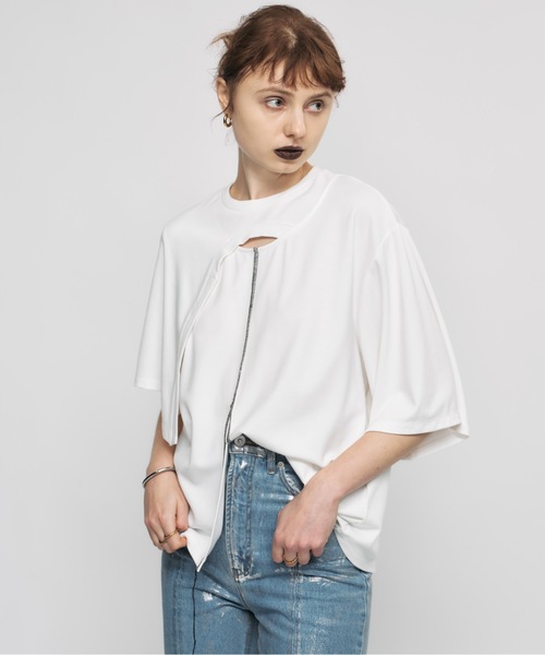 led.tokyo(レッドトウキョウ)の「【led.tokyo】配色ステッチカットラップTシャツ(Tシャツ/カットソー・レディース・ブラウン/ホワイト/ブラック・FREE)」の18枚目の写真