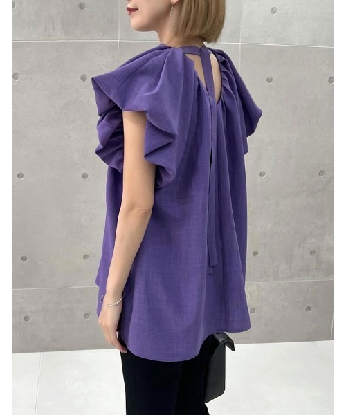 [2023SUMMERCOLLECTION]リネンライクタックバルーンブラウス
