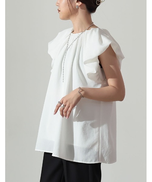 [2023SUMMERCOLLECTION]リネンライクタックバルーンブラウス