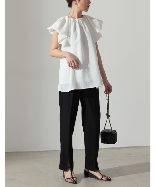 [2023SUMMERCOLLECTION]リネンライクタックバルーンブラウス