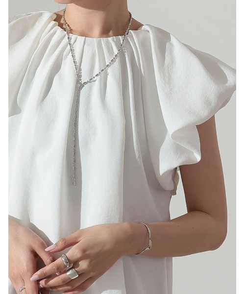 [2023SUMMERCOLLECTION]リネンライクタックバルーンブラウス