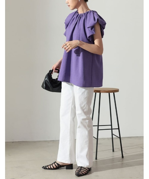 [2023SUMMERCOLLECTION]リネンライクタックバルーンブラウス