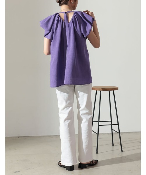 [2023SUMMERCOLLECTION]リネンライクタックバルーンブラウス