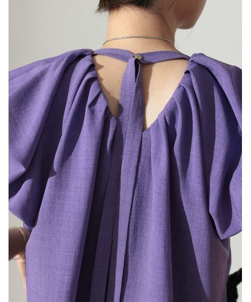 [2023SUMMERCOLLECTION]リネンライクタックバルーンブラウス
