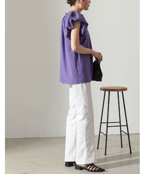 [2023SUMMERCOLLECTION]リネンライクタックバルーンブラウス