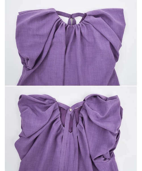 [2023SUMMERCOLLECTION]リネンライクタックバルーンブラウス