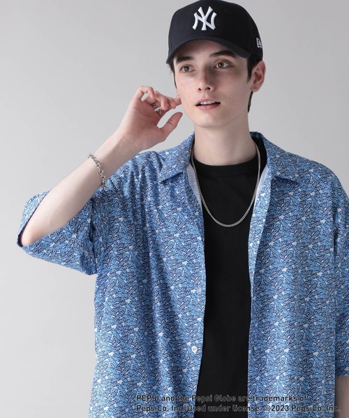 PEPSI（ペプシ）の「【PEPSI/ペプシ】コラボ総柄デザインシャツ