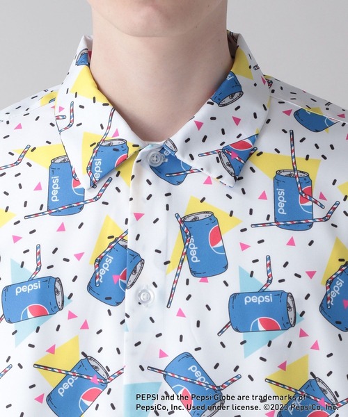 PEPSI（ペプシ）の「【PEPSI/ペプシ】コラボ総柄デザインシャツ