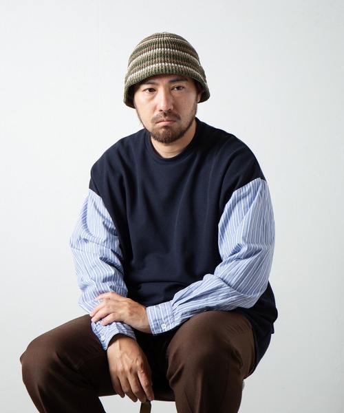 RACAL（ラカル）の「Multi Border Japanese Paper Knit Hat