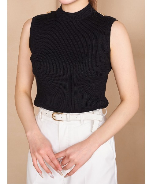 Darich ノースリーブニット ダーリッチ Darich ビジューノースリニットトップス ホワイト