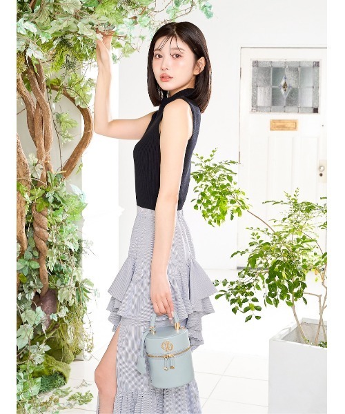 Darich(ダーリッチ)の「ボタンデザインサマーノースリニットトップス(ニット/セーター・レディース・ホワイト/ピンク/ブラック・FREE)」の6枚目の写真