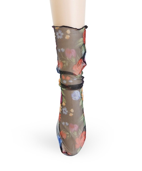 minia(ミニア)の「フラワーチュールソックス(ソックス/靴下・レディース・ブラック/ブルー・FREE)」の5枚目の写真