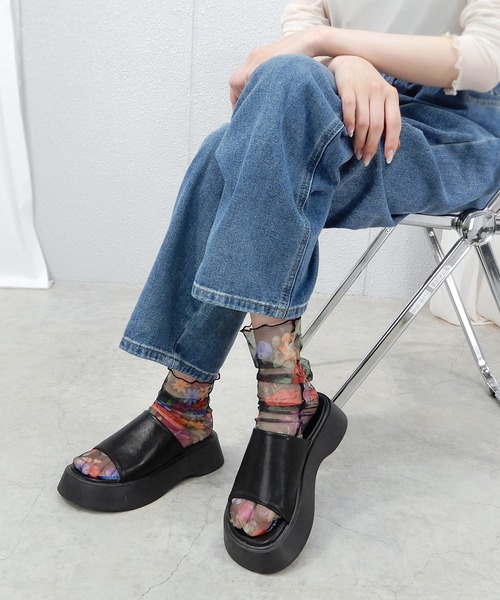 minia(ミニア)の「フラワーチュールソックス(ソックス/靴下・レディース・ブラック/ブルー・FREE)」の15枚目の写真