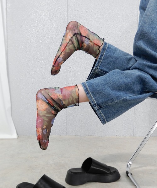 minia(ミニア)の「フラワーチュールソックス(ソックス/靴下・レディース・ブラック/ブルー・FREE)」の16枚目の写真