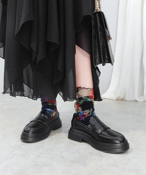 minia(ミニア)の「フラワーチュールソックス(ソックス/靴下・レディース・ブラック/ブルー・FREE)」の18枚目の写真