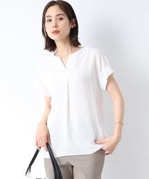 INDIVI | 【1枚で映える！/洗える/接触冷感/吸水速乾】ストライプ袖コンブラウス(シャツ/ブラウス)