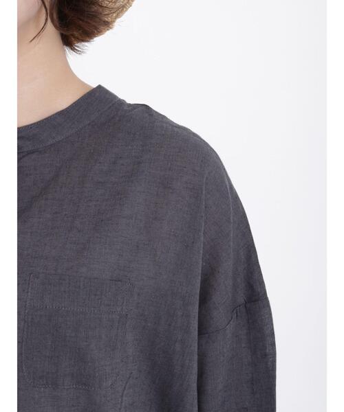 Samansa Mos2(サマンサ モスモス)の「バンドカラー七分袖シャツ(シャツ/ブラウス・レディース・チャコールグレー/ピンク/サックスブルー/オフホワイト/グリーン・F)」の22枚目の写真