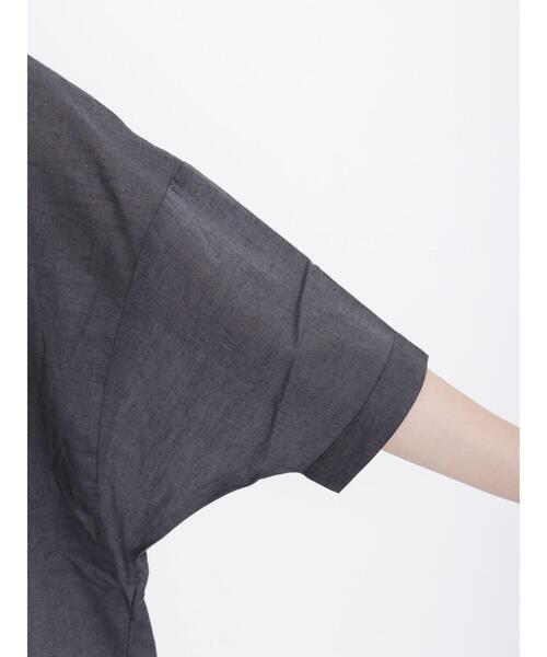 Samansa Mos2(サマンサ モスモス)の「バンドカラー七分袖シャツ(シャツ/ブラウス・レディース・チャコールグレー/ピンク/サックスブルー/オフホワイト/グリーン・F)」の20枚目の写真