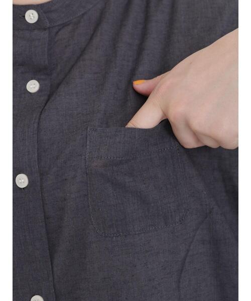 Samansa Mos2(サマンサ モスモス)の「バンドカラー七分袖シャツ(シャツ/ブラウス・レディース・チャコールグレー/ピンク/サックスブルー/オフホワイト/グリーン・F)」の19枚目の写真