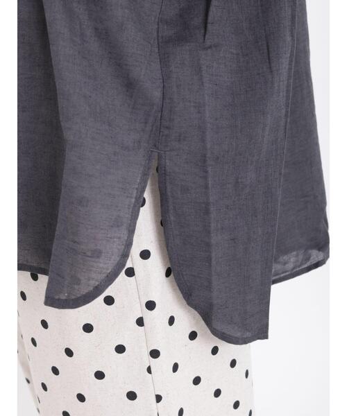 Samansa Mos2(サマンサ モスモス)の「バンドカラー七分袖シャツ(シャツ/ブラウス・レディース・チャコールグレー/ピンク/サックスブルー/オフホワイト/グリーン・F)」の18枚目の写真