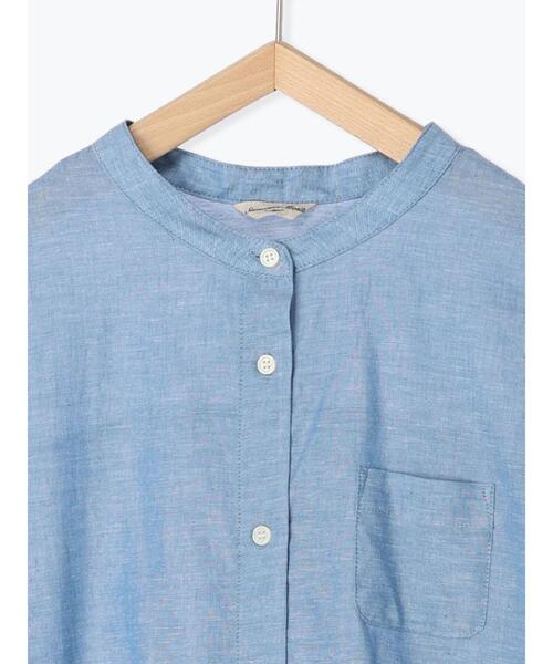 Samansa Mos2(サマンサ モスモス)の「バンドカラー七分袖シャツ(シャツ/ブラウス・レディース・チャコールグレー/ピンク/サックスブルー/オフホワイト/グリーン・F)」の10枚目の写真