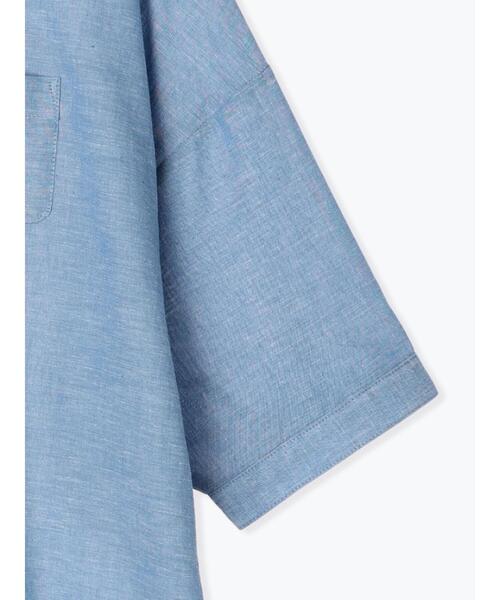 Samansa Mos2(サマンサ モスモス)の「バンドカラー七分袖シャツ(シャツ/ブラウス・レディース・チャコールグレー/ピンク/サックスブルー/オフホワイト/グリーン・F)」の9枚目の写真