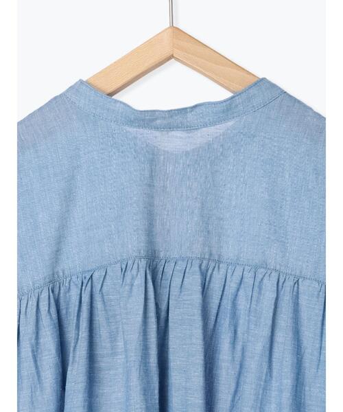 Samansa Mos2(サマンサ モスモス)の「バンドカラー七分袖シャツ(シャツ/ブラウス・レディース・チャコールグレー/ピンク/サックスブルー/オフホワイト/グリーン・F)」の7枚目の写真