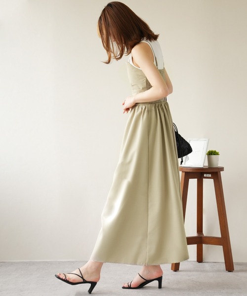 IAMUSE（アイアミューズ）の「キーラインキャミワンピース S1004【IAMUSE】（ワンピース・レディース・ベージュ/ブラック・FREE）」の15枚目の写真