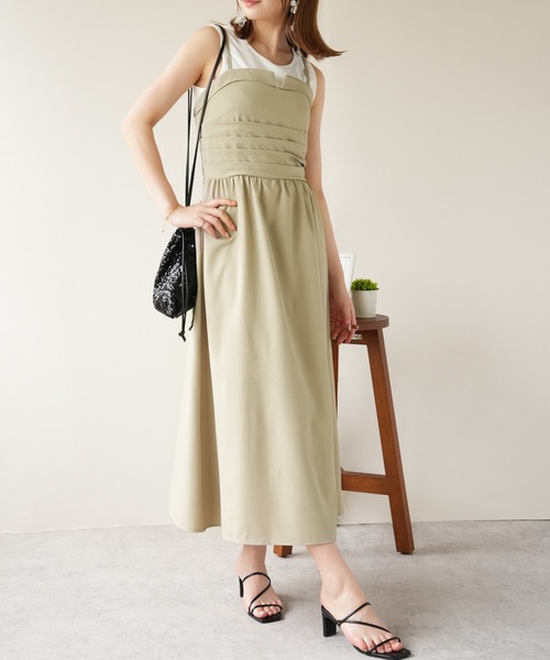 IAMUSE（アイアミューズ）の「キーラインキャミワンピース S1004【IAMUSE】（ワンピース・レディース・ベージュ/ブラック・FREE）」の20枚目の写真