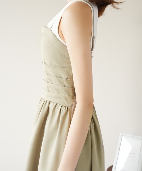 IAMUSE（アイアミューズ）の「キーラインキャミワンピース S1004【IAMUSE】（ワンピース・レディース・ベージュ/ブラック・FREE）」の22枚目の写真